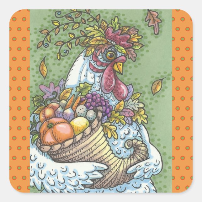 CORNUCOPIA HEN, GRACIAS A LOS PEGATINAS DE CHICKEN (Anverso)