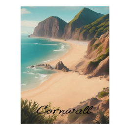 Cornwall UK Beach Travel Poster