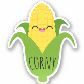 Corny Cute Corn en el Pegatina de la cocina colect