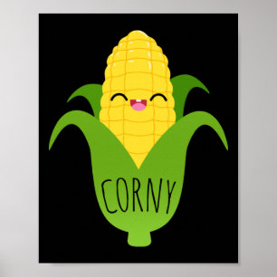 Corny Cute Corn en la impresión de arte de la coc