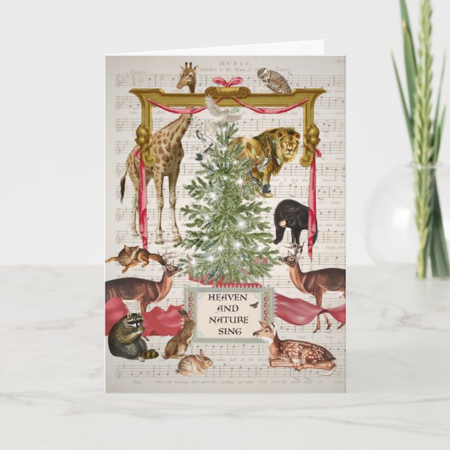 Coro de animales con tarjeta de felicitación de ár (Anverso)