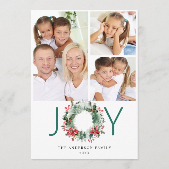 Coroa de paisaje Bayas de acebo Pino FOTO Tarjeta  (Anverso)