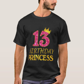 Corona 13 años Princesa Chica Camisa de 13 años