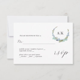 Corona boho en tarjeta de respuesta de boda modern