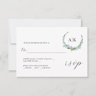 Corona boho en tarjeta de respuesta de boda modern
