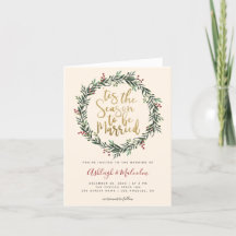 Corona de acuarela Es la temporada de Navidad Boda