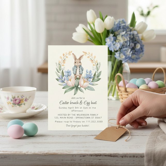 Corona de Conejo de Pascua Invitación a Brunch de  (Subido por el creador)