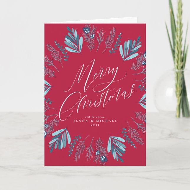 Corona de fiestas Feliz Navidad (Anverso)