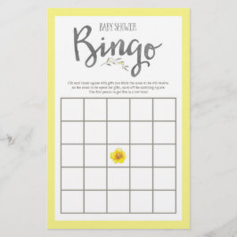 Corona de flores amarillas y hojas grises Baby Sho