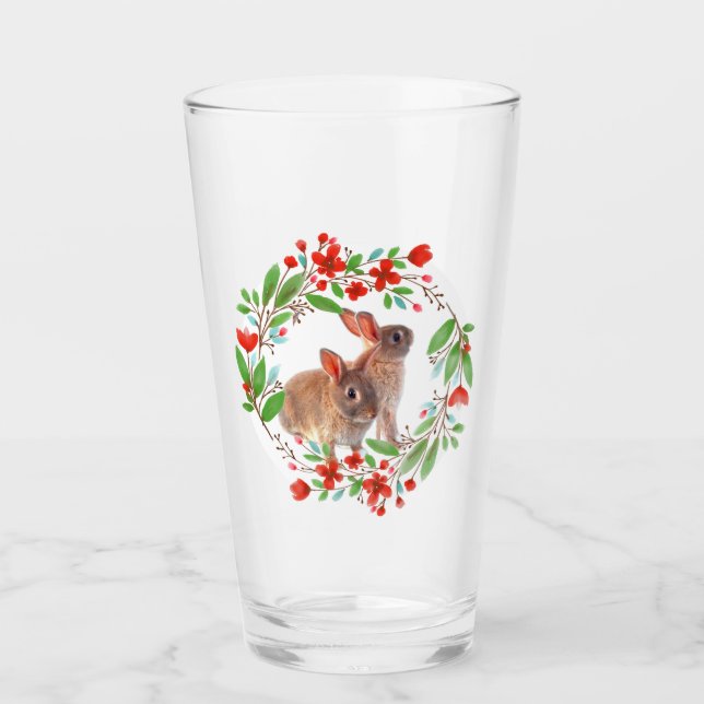 Corona de flores de amapola roja con conejos Pascu (Anverso)
