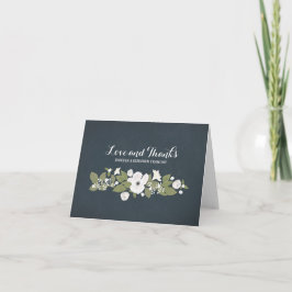Corona de flores tarjeta de agradecimiento de boda