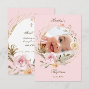 corona de flores tarjetas de agradecimiento pequeñ