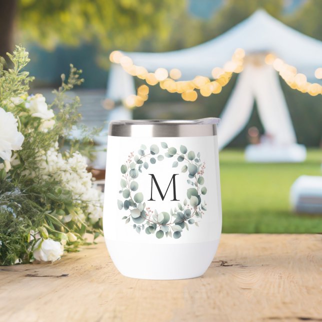 Corona de follaje de eucalipto verde clásico perso (Boda)