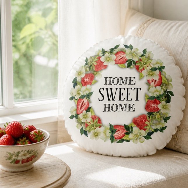 Corona de Fresa | Hogar Dulce Hogar | Almohada Red (Subido por el creador)