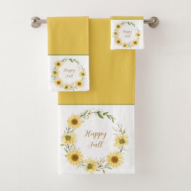 Corona de girasoles con texto personalizable toall (In situ)