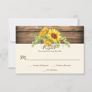 Corona de girasoles en acuarela rústica RSVP mader