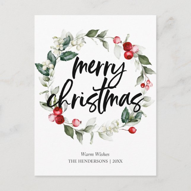 Corona de hojas de Navidad Feliz Navidad (Anverso)