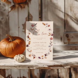 Corona de hojas de terracota enamorada Invitación