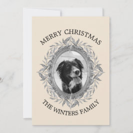 Corona de hojas plateadas de vacaciones de Navidad