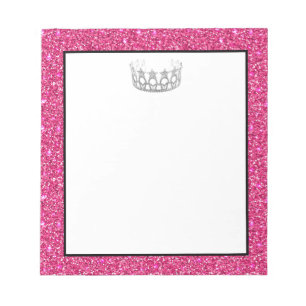 Corona de Miss USA rosa con brillo bloc de notas