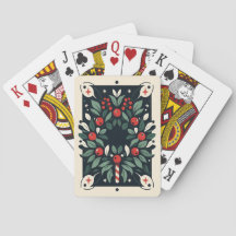 Corona de muérdago Navidad Cartas de póquer