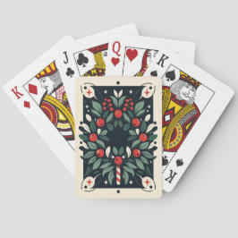 Corona de muérdago Navidad Cartas de póquer