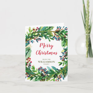 Corona de Navidad Aguarela Nombre de la Familia en