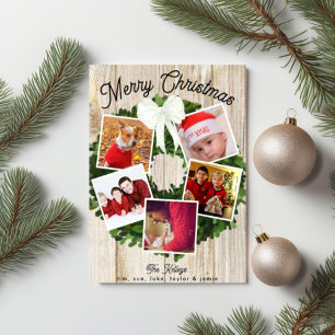 Corona de Navidad Alegre 5 Foto Personalizada Fami