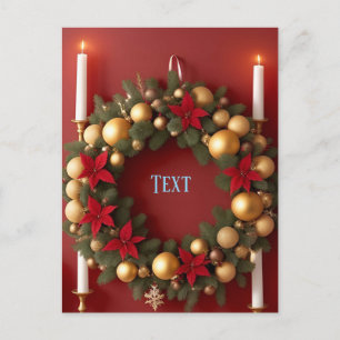Corona de Navidad 🎄✨ Brillo de Velas Elegante Fes