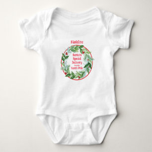 Corona de Navidad con acuarela Santa Polo Norte