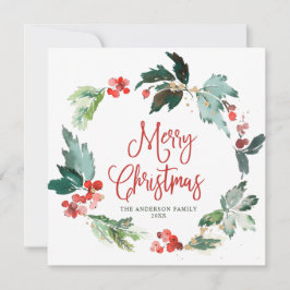 Corona de Navidad con bayas de acebo festivas