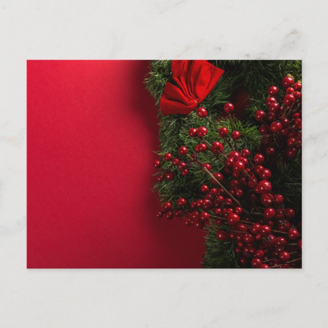 corona de Navidad con bayas rojas (Anverso)