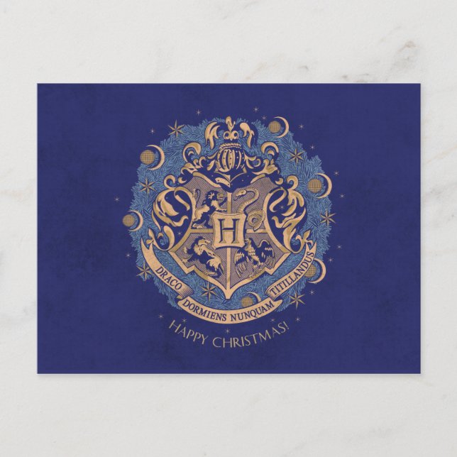 Corona de Navidad con Escudo de HOGWARTS™ Azul (Anverso)