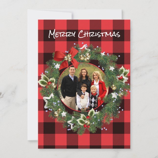 Corona de Navidad con foto personalizada de cuadro (Anverso)