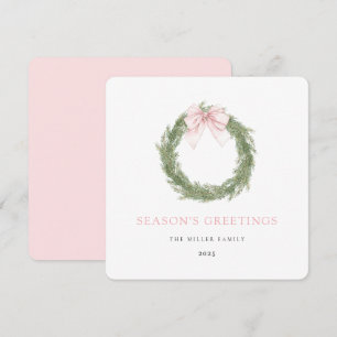 Corona de Navidad con Lazo Rosa