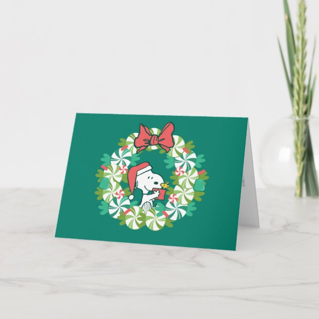Corona de Navidad con menta Feliz Navidad (Anverso)