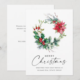 Corona de Navidad Corporativa de Holly Poinsettia