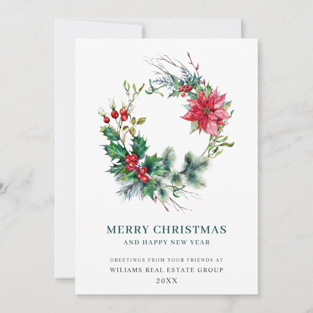 Corona de Navidad Corporativa de Nochebuena Poinse (Anverso)