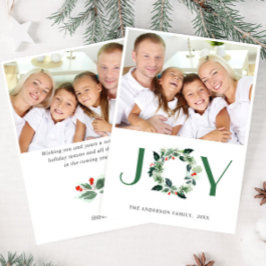 Corona de Navidad de acebo festivo JOY Tarjeta de 