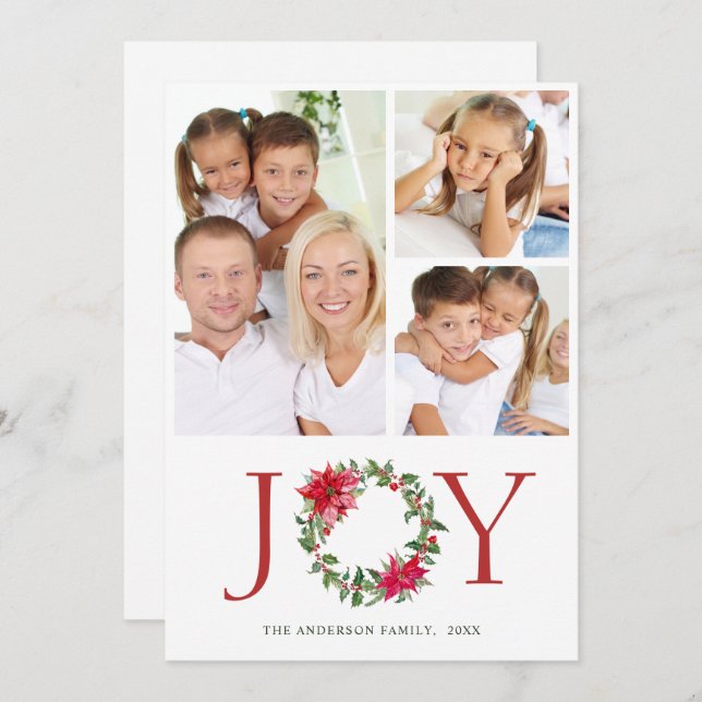  Corona de Navidad de Acebo Festivo Saludo de Navi (Anverso / Reverso)