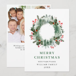  Corona de Navidad de Acebo y Bayas Tarjeta de Nav