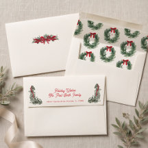 Corona de Navidad de acuarela personalizada con la
