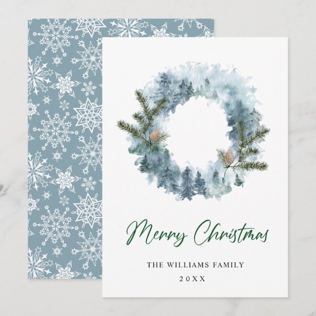 Corona de Navidad de Bayas Navideñas Festivas (Anverso / Reverso)