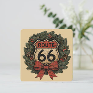Corona de Navidad de la Ruta 66 Vintage