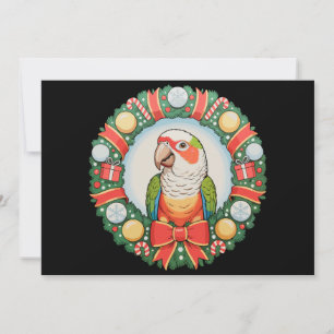 Corona de Navidad de loro Conure de mejilla verde
