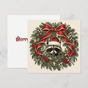 Corona de Navidad de Mapache Vintage