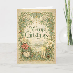 Corona de Navidad de paloma blanca vintage