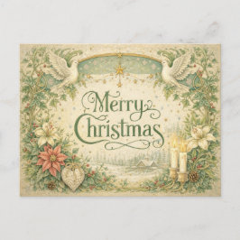 Corona de Navidad de paloma blanca vintage