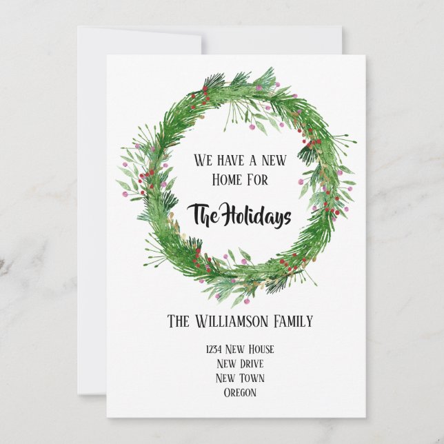 Corona de Navidad Dibujada a Mano Nueva Casa para  (Anverso)