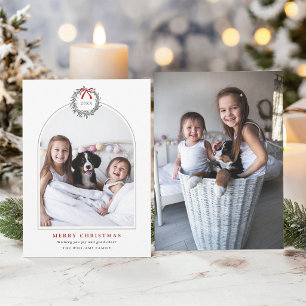 Corona de Navidad elegante con arco Familia 2 Foto